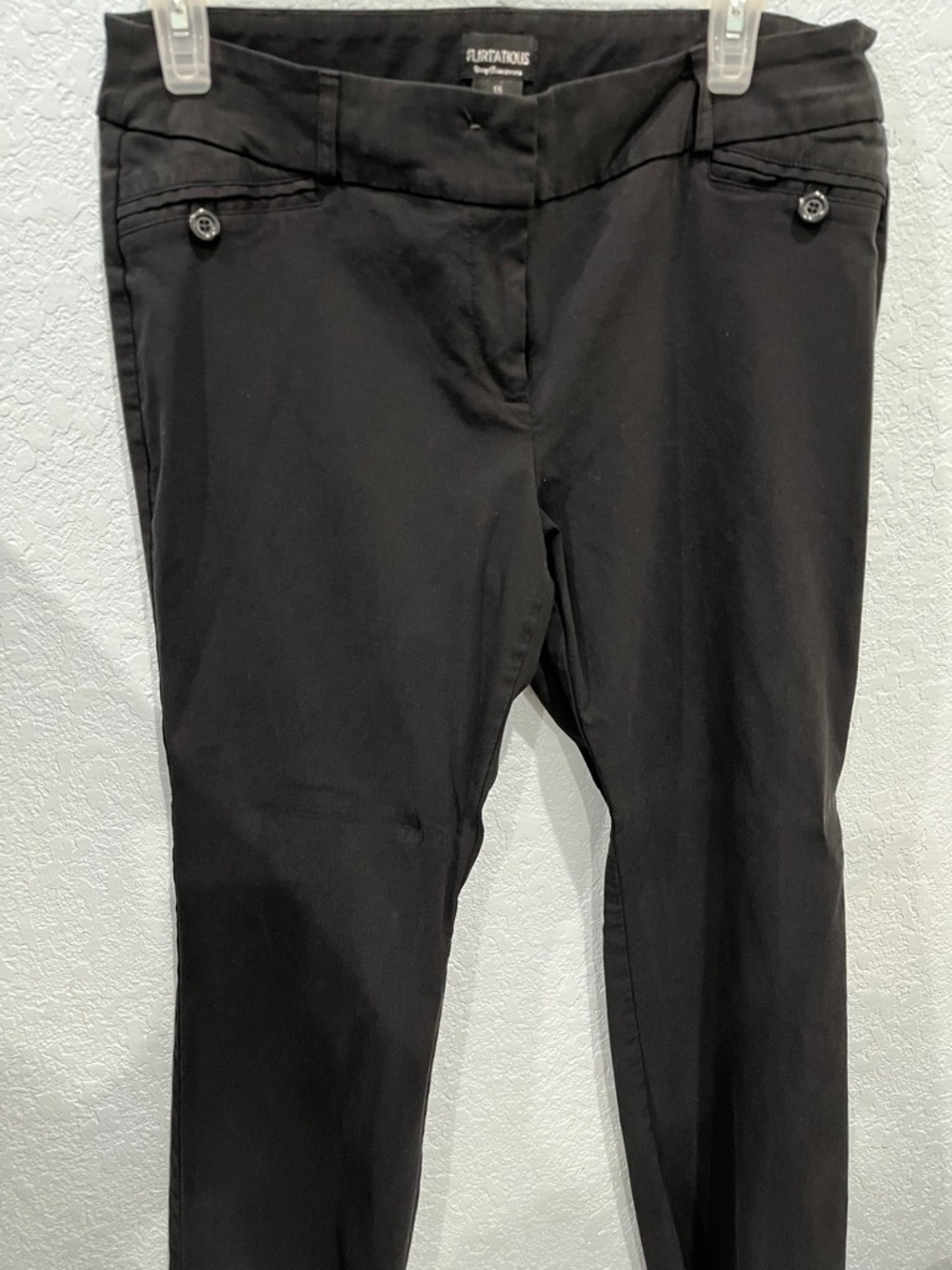 Black Ponte Knit Stretch Pants Bootcut